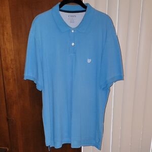 Chaps Blue Polo Shirt Casual Cotton Blend